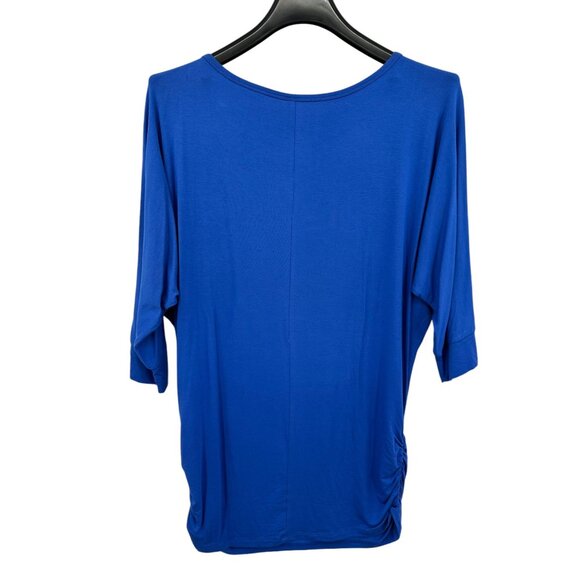 Johnny Women's Blue Tunic Top XXXL 3X Modal Jersey Doman Short Sleeve Casual NEW - Picture 3 of 5